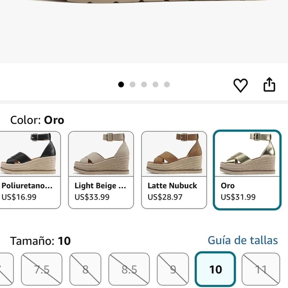 Gold Wedge Sandals - Picture 2 of 5